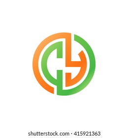 CY initial letters linked circle logo orange green
