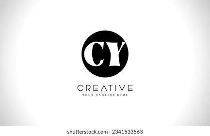 CY initial letters logo design with circle shape