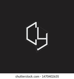 CY Initial Letters logo monogram with up to down style isolated on black background