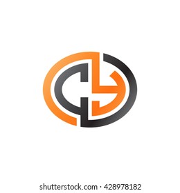 CY initial letters looping linked ellipse logo orange black