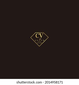 CY Logo inicial diamante de lujo ilustración de boda
