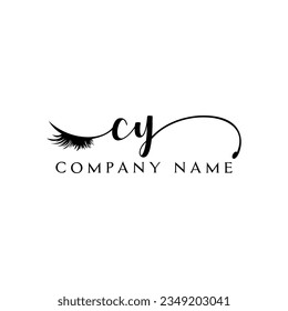 CY inicial Logotipo lash logo eyelector moderno