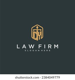 CY initial logo monogram with shield and sword style design for law firm