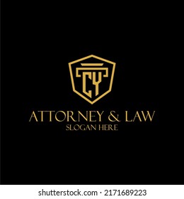 CY initial monogram for lawfirm logo ideas with creative polygon style design