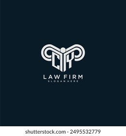 CY initial monogram logo lawfirm with pillar design