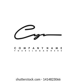 CY initial signature logo. handwriting logo template vector,