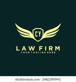 CY initials design modern legal attorney law firm lawyer advocate consultancy business logo vector