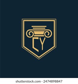 CY Initials Law Firm Logo Lawyer logo with creative law element