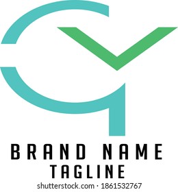 CY initials logo, name initials logo, company initials logo, person initials logo