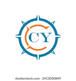 CY letter design. CY letter technology logo design on a white background.