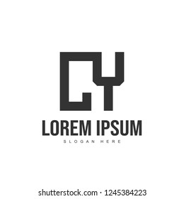 CY Letter logo design. Initial letter logo template design