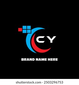 CY letter logo modern logo design on black color background
