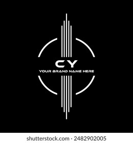 CY letter modern logo design on black color background
