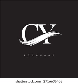 CY Letter Monogram Logo with Brush Stroke for Modern Brand Identity