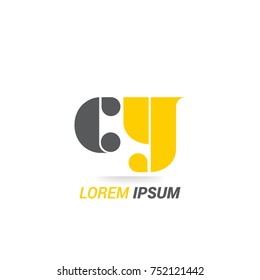 CY  lettering Logo vector isolated on white background