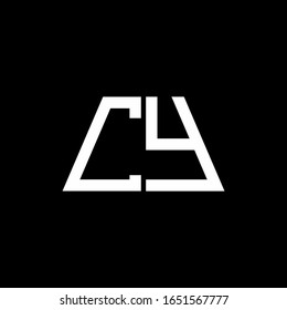 CY-Logo abstrakte Monogramm einzeln auf schwarzem Hintergrund