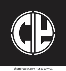 CY Logo initial with circle line cut design template