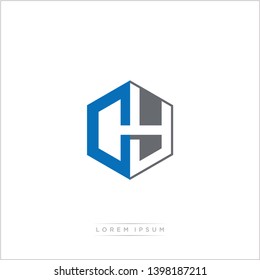 CY Logo Initial Monogram Negative Space Design Template With Blue and Grey color