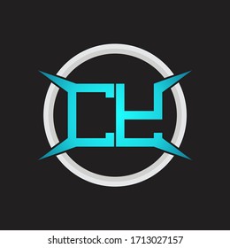 Monograma de logotipo CY con plantilla de diseño de forma circular y de cuatro ejes