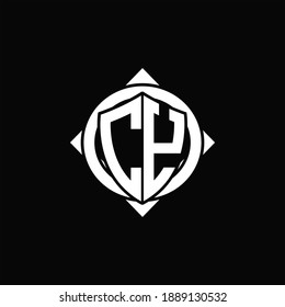 CY Logo monogram isolated circle rounded with compass shape on black background
