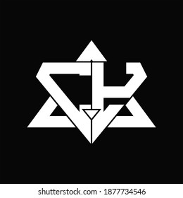 CY Logo monogram isolated with triangle shape design template on black background