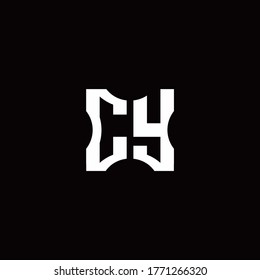 CY Logo monogram with pieces cut elements design template