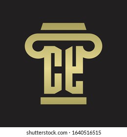 CY Logo monogram with pillar style design template with gold colors
