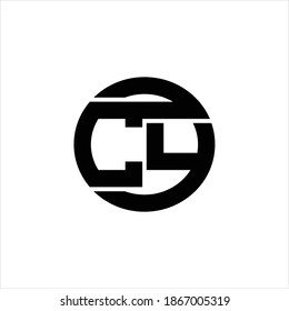 CY Logo monogram with rounded line swipe design template on white background
