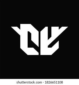 Monograma del logotipo de CY con una sola ala plantilla de diseño sobre fondo negro