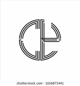 CY Logo monogram triple ribbon style line design template isolated on white background