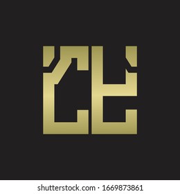 CY Logo with squere shape design template with gold colors