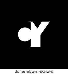 CY Logo. Vector Graphic Branding Letter Element. Dark Background