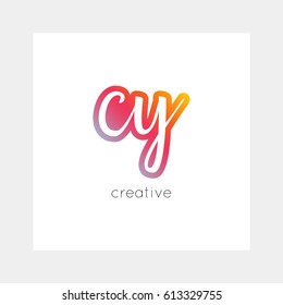 CY logo, vector. Useful as branding symbol, app icon, alphabet element, clip-art.