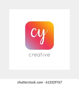 CY logo, vector. Useful as branding symbol, app icon, alphabet element, clip-art.