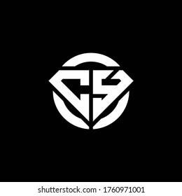 CY-Monogramm-Logo mit diamantförmiger Form und abgerundeter Ringbogendesign-Vorlage