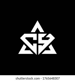 CY monogram logo with diamond shape and triangle outline design template