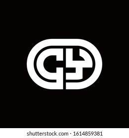CY monogram logo with an oval style on a black background	