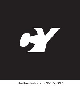 CY negative space letter logo black background