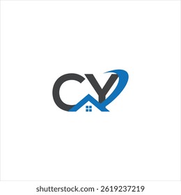 CY real estate logo, CY logo, CY letter logo, monogram, house , alphabet, property ,interior, minimalist Symbol, real estate, alphabet, construction, residential, symbol, sign, letter, architecture.