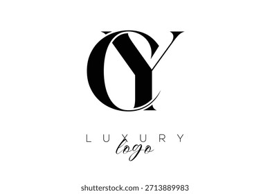 CY  Serif Letter Monogram Typography Logo for Elegant Premium Branding Identity