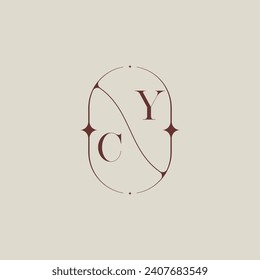 CY wedding classic in elegant monogram with high quality professional design that will print well