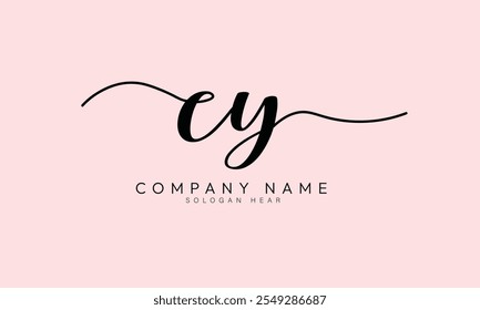 CY Y C initial signature logo template vector