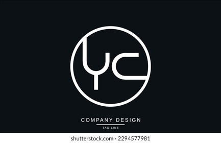 Monograma del logotipo de las letras abstractas CY, YC