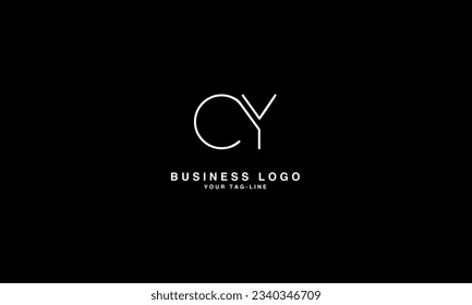 Monograma del logotipo de las letras abstractas CY, YC