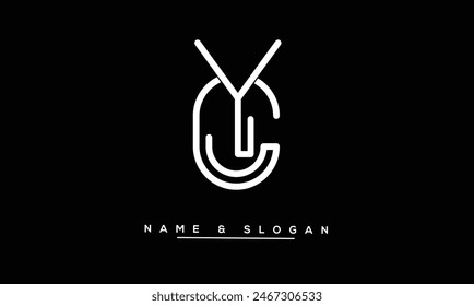 Monograma del logotipo de las letras Abstractas de CY, YC
