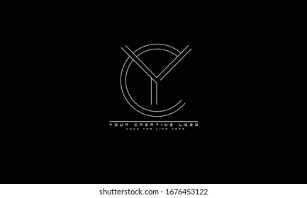 CY YC abstract vector logo monogram template