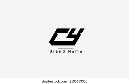 CY YC C Y abstract vector logo monogram template