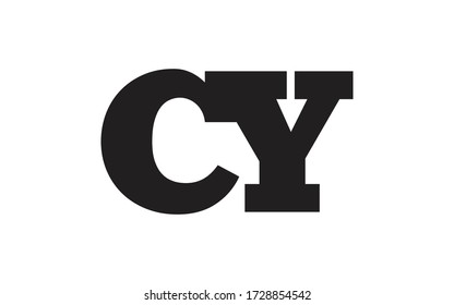 CY or YC Letter Initial Logo Design, Vector Template