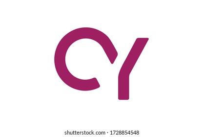 Diseño de logotipo inicial de carta CY o YC, plantilla de vector