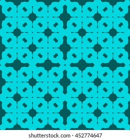 Cyan abstract background, striped textured geometric seamless pattern